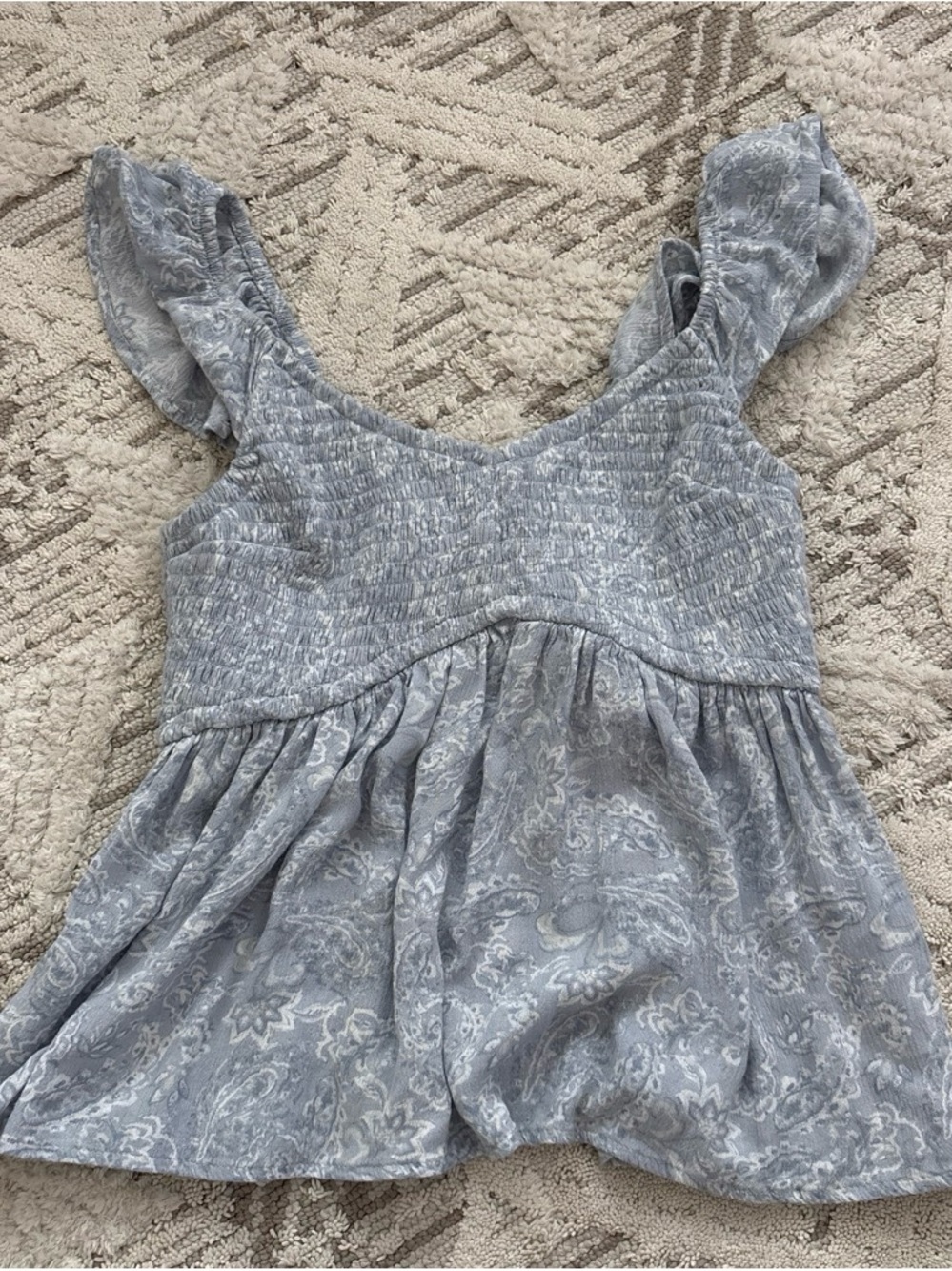 Hollister blue babydoll top